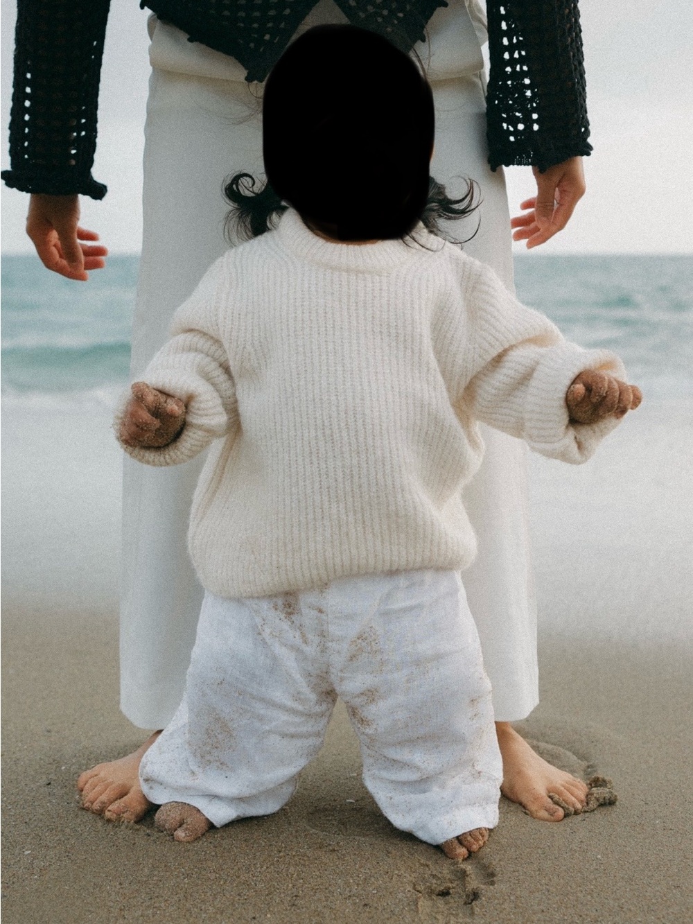 Zara White Kids Bottoms with Tan Button